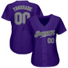 Custom Purple Gray-Black Authentic Baseball Jersey