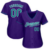 Custom Purple Teal-White Authentic Baseball Jersey