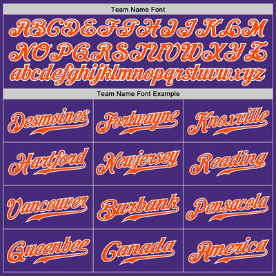 Custom Purple Orange-White Authentic Baseball Jersey