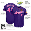 Custom Purple Pink-White Authentic Baseball Jersey