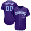 Custom Purple Light Blue-White Authentic Baseball Jersey