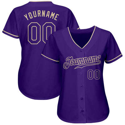 Custom Purple Purple-Cream Authentic Baseball Jersey