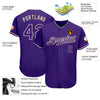 Custom Purple Purple-Cream Authentic Baseball Jersey