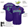 Custom Purple Kelly Green-White Authentic Baseball Jersey