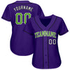 Custom Purple Neon Green White-Black Authentic Baseball Jersey