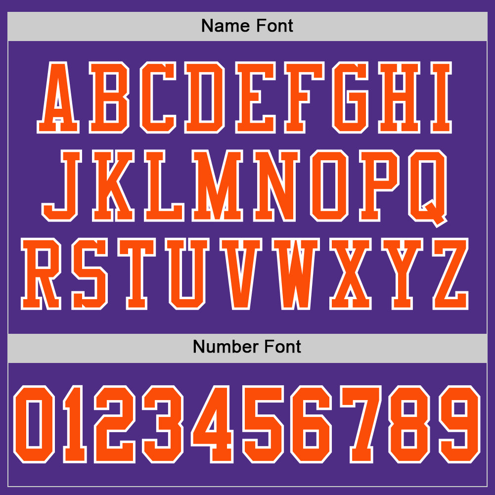 Custom Purple White-Orange Mesh Authentic Football Jersey Discount