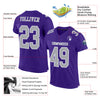 Custom Purple Gray-White Mesh Authentic Football Jersey