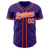 Custom Purple Orange-White Authentic Baseball Jersey