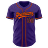 Custom Purple Black-Orange Authentic Baseball Jersey