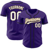 Custom Purple White Old Gold-Black Authentic Baseball Jersey