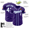 Custom Purple White-Light Blue Authentic Baseball Jersey