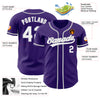 Custom Purple White-Gray Authentic Baseball Jersey