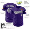 Custom Purple Gray-Black Authentic Baseball Jersey