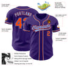 Custom Purple Orange-Light Blue Authentic Baseball Jersey