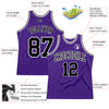 Custom Purple Black Pinstripe Black-White Authentic Basketball Jersey