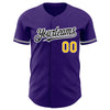 Custom Purple Black-Gold Authentic Baseball Jersey