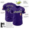 Custom Purple Black-Gold Authentic Baseball Jersey