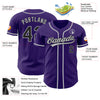 Custom Purple Black Pinstripe Gray Authentic Baseball Jersey