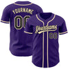 Custom Purple Black Pinstripe City Cream Authentic Baseball Jersey