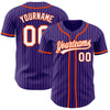 Custom Purple White Pinstripe Orange Authentic Baseball Jersey