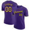 Custom Purple Old Gold-Black Performance T-Shirt