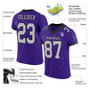 Custom Purple Gray-Black Mesh Authentic Football Jersey