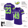 Custom Purple Neon Green-White Mesh Authentic Football Jersey