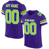 Custom Purple Neon Green-White Mesh Authentic Football Jersey