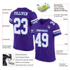 Custom Purple White-Light Blue Mesh Authentic Football Jersey