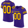 Custom Purple Gold-Black Mesh Authentic Football Jersey