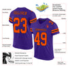 Custom Purple Orange-Black Mesh Authentic Football Jersey