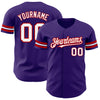 Custom Purple White-Red Authentic Baseball Jersey