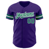 Custom Purple Kelly Green-White Authentic Baseball Jersey