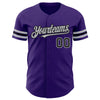 Custom Purple Black-Gray Authentic Baseball Jersey