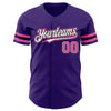 Custom Purple Pink-Black Authentic Baseball Jersey