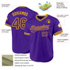 Custom Purple Gold Authentic Throwback Baseball Jersey