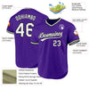 Custom Purple White-Black Authentic Throwback Baseball Jersey