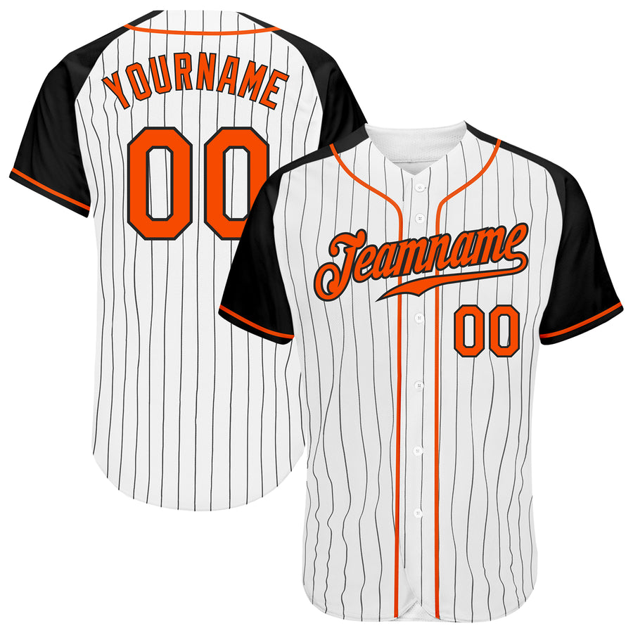 Custom Pinstripe Baseball Jersey Gray Black Orange-Black Authentic -  FansIdea