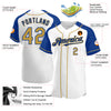 Custom White Old Gold-Royal Authentic Raglan Sleeves Baseball Jersey