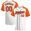 Custom White Orange-Black Authentic Raglan Sleeves Baseball Jersey