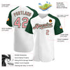 Custom White Medium Pink-Green Authentic Raglan Sleeves Baseball Jersey