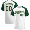 Custom White Green-City Cream Authentic Raglan Sleeves Baseball Jersey