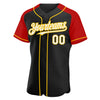 Custom Black White Red-Yellow Authentic Raglan Sleeves Baseball Jersey