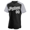 Custom Black White-Gray Authentic Raglan Sleeves Baseball Jersey