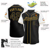 Custom Black White-Old Gold Authentic Raglan Sleeves Baseball Jersey