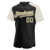 Custom Black Camo-Cream Authentic Raglan Sleeves Baseball Jersey