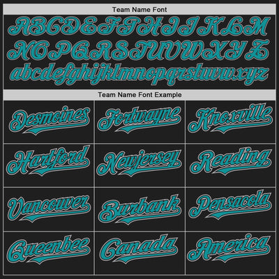 Custom Black Teal-Gray Authentic Raglan Sleeves Baseball Jersey