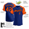 Custom Royal Orange-Black Authentic Raglan Sleeves Baseball Jersey