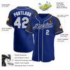 Custom Royal Gray-Navy Authentic Raglan Sleeves Baseball Jersey