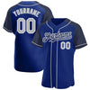 Custom Royal Gray-Navy Authentic Raglan Sleeves Baseball Jersey